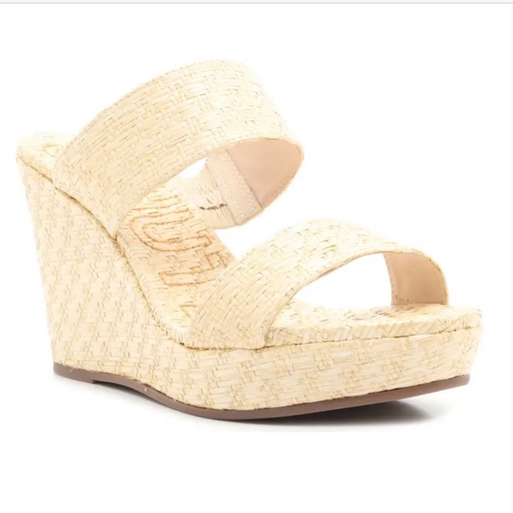 SCHUTZ Cream Woven Wedges
